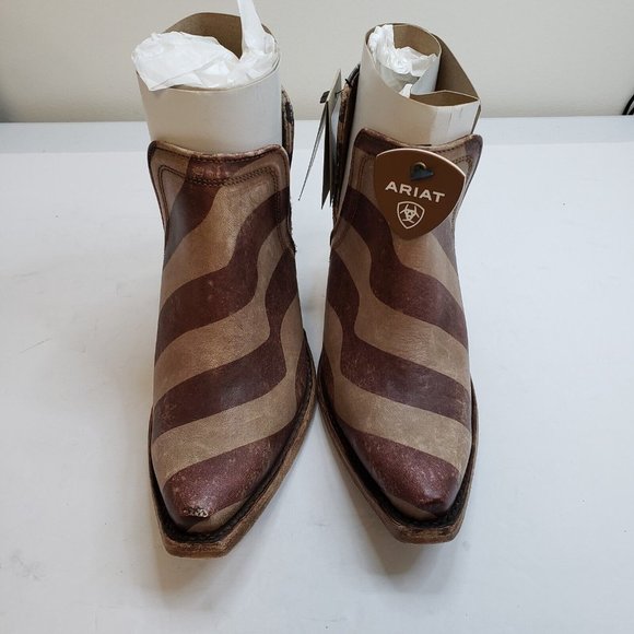 Ariat Womens Old Patriot Dixon Western Ankle Boot Size 5.5 Medium Leather Flag - Picture 5 of 15